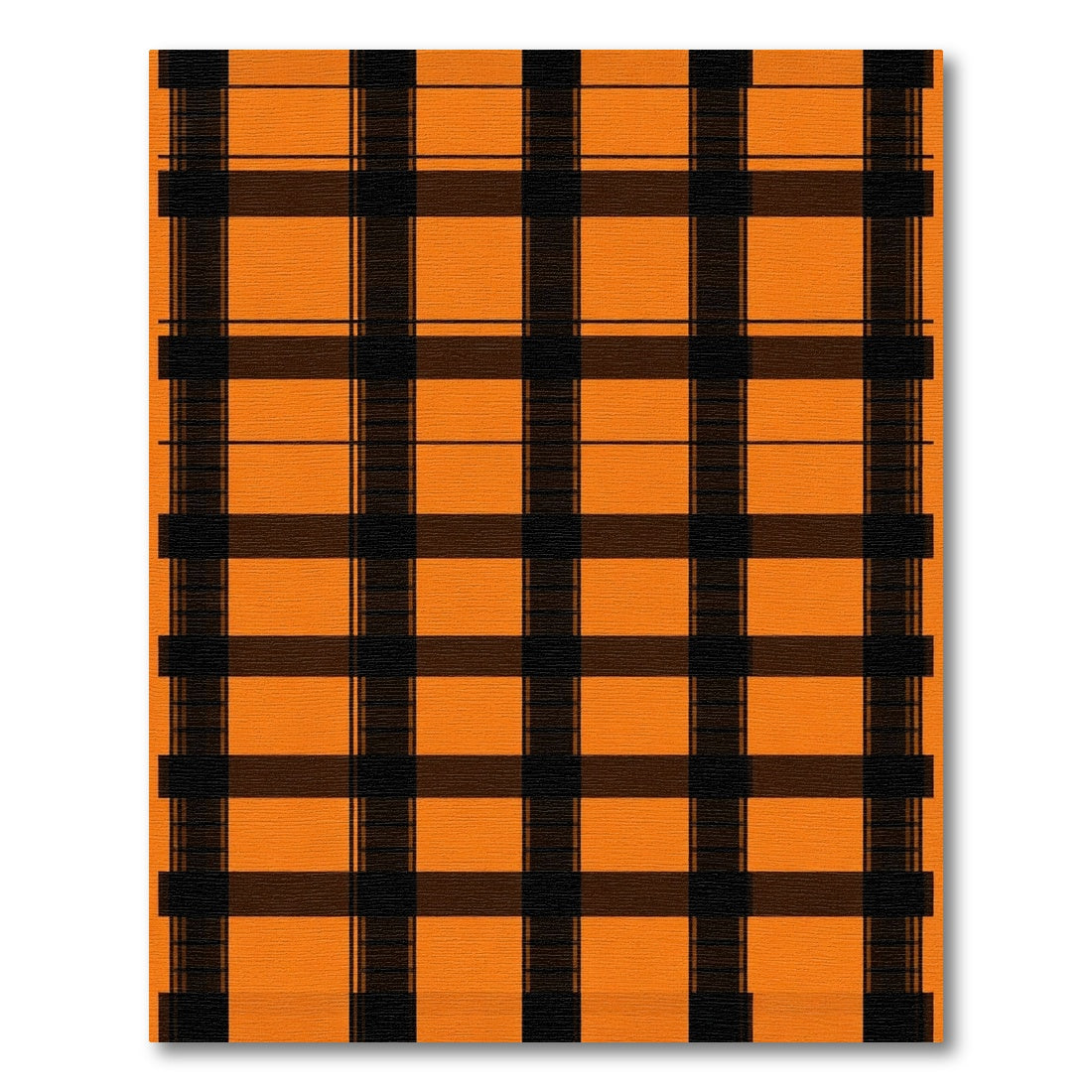 Bold Orange Black Plaid Squares Rug
