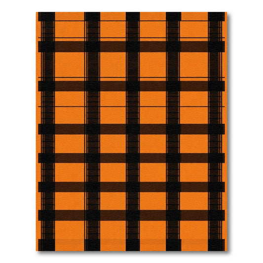 Bold Orange Black Plaid Squares Rug