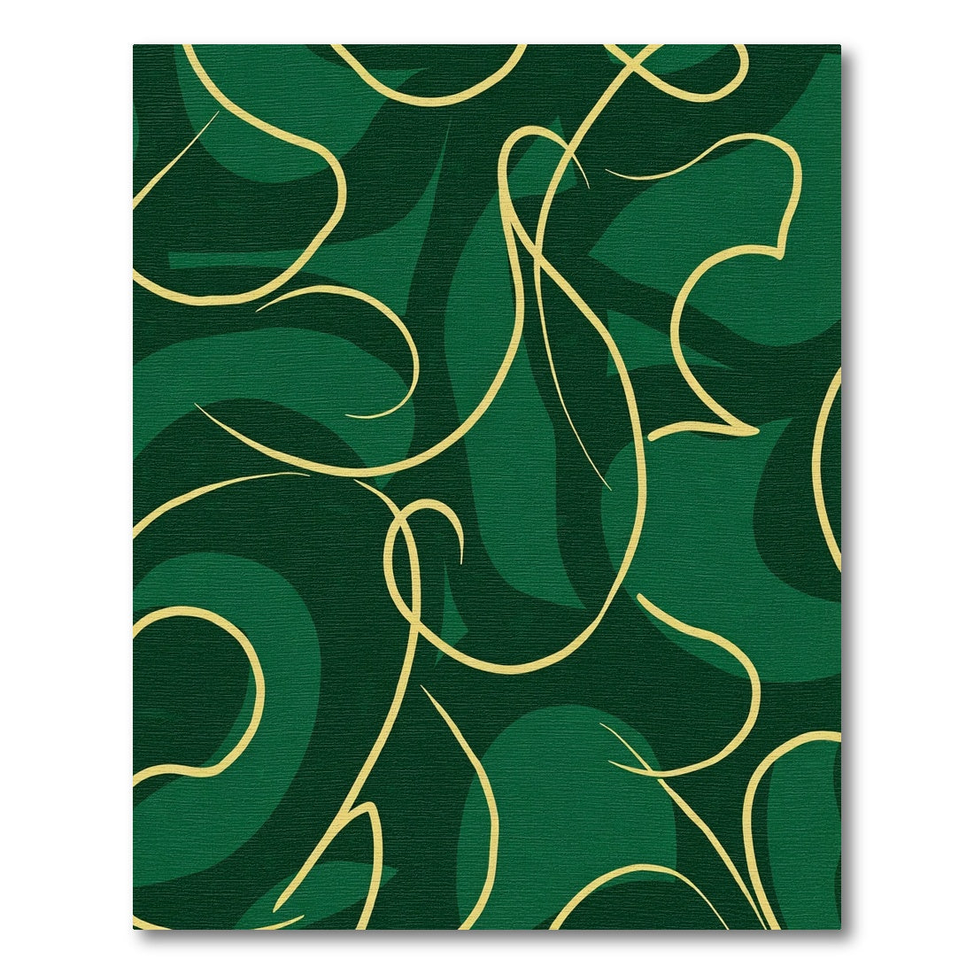 Deep Emerald Swirls Calligraphy Rug