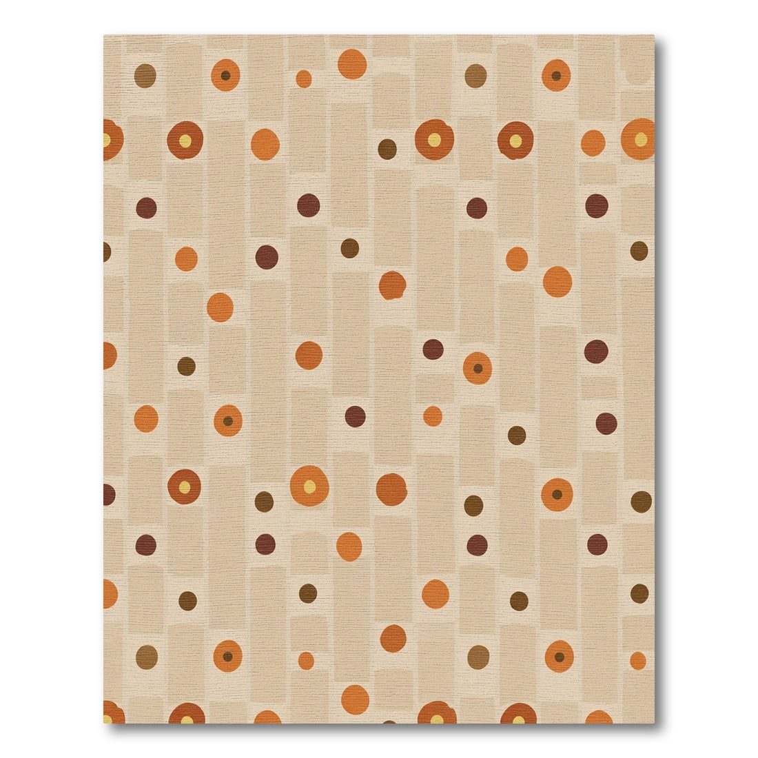 Retro Orange Dot Rectangles Rug