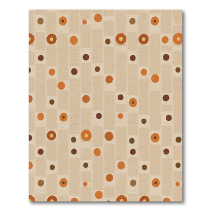 Retro Orange Dot Rectangles Rug