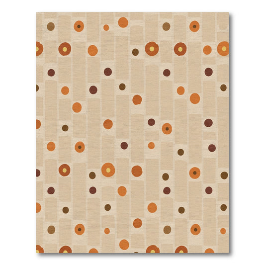 Retro Orange Dot Rectangles Rug