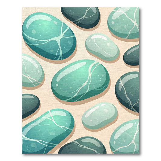 Ocean Teal Pebble Agate Arrangement Rug