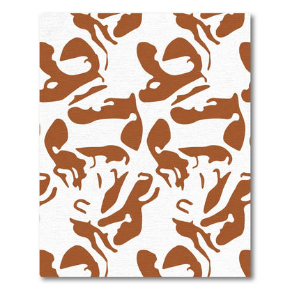 Brown White Abstract Spots Rug