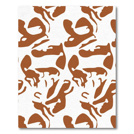 Brown White Abstract Spots Rug
