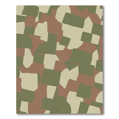 Camouflage Abstract Earthy Tone Fragments Rug