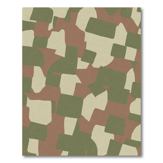 Camouflage Abstract Earthy Tone Fragments Rug