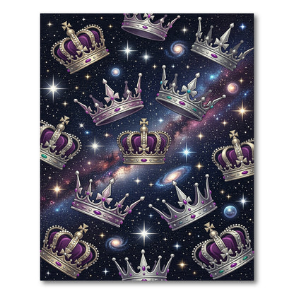Celestial Purple Crown Galaxy Night Rug