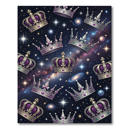Celestial Purple Crown Galaxy Night Rug
