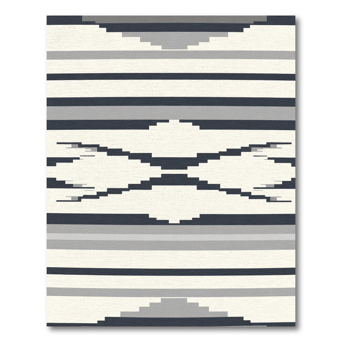 Monochromatic Terraced Chevron Stripes Rug