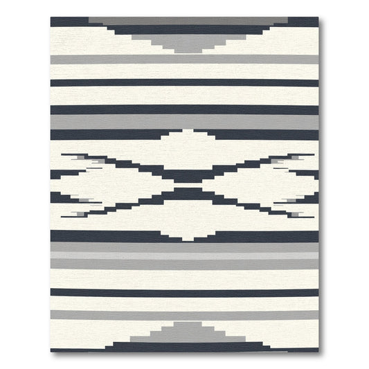 Monochromatic Terraced Chevron Stripes Rug