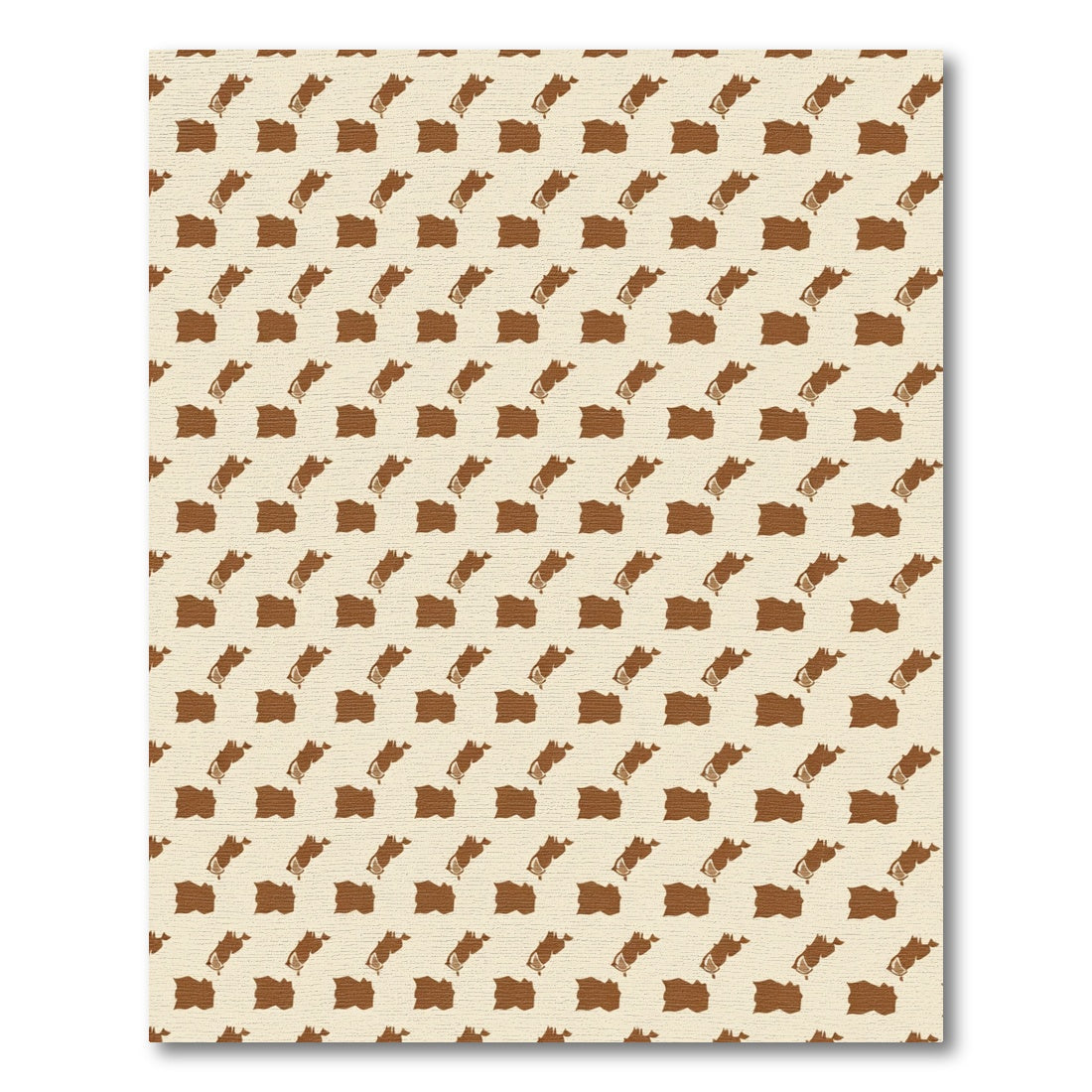 Brown Map Houndstooth Repeating Rug