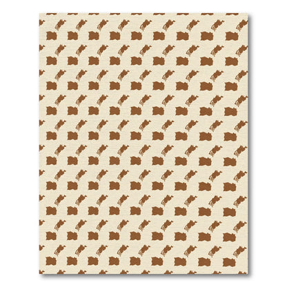 Brown Map Houndstooth Repeating Rug