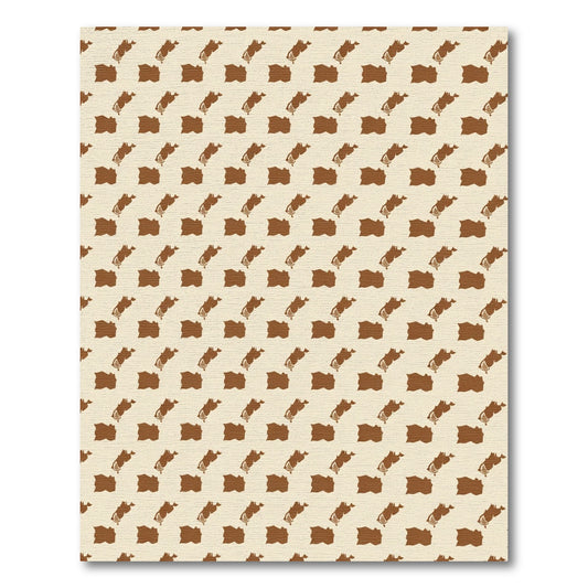 Brown Map Houndstooth Repeating Rug