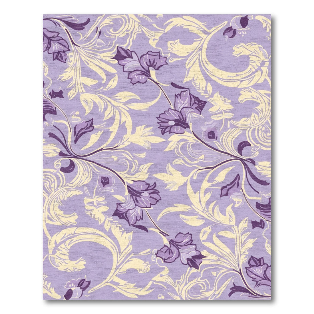 Lavender Floral Scroll Vine Rug