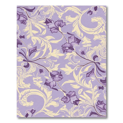 Lavender Floral Scroll Vine Rug