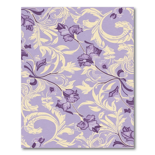 Lavender Floral Scroll Vine Rug