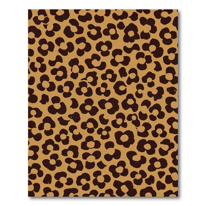 Golden Brown Floral Animal Print Rug