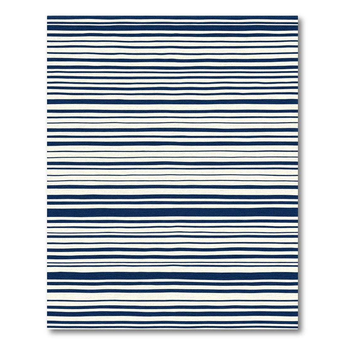 Navy Cream Textured Stripes Rug