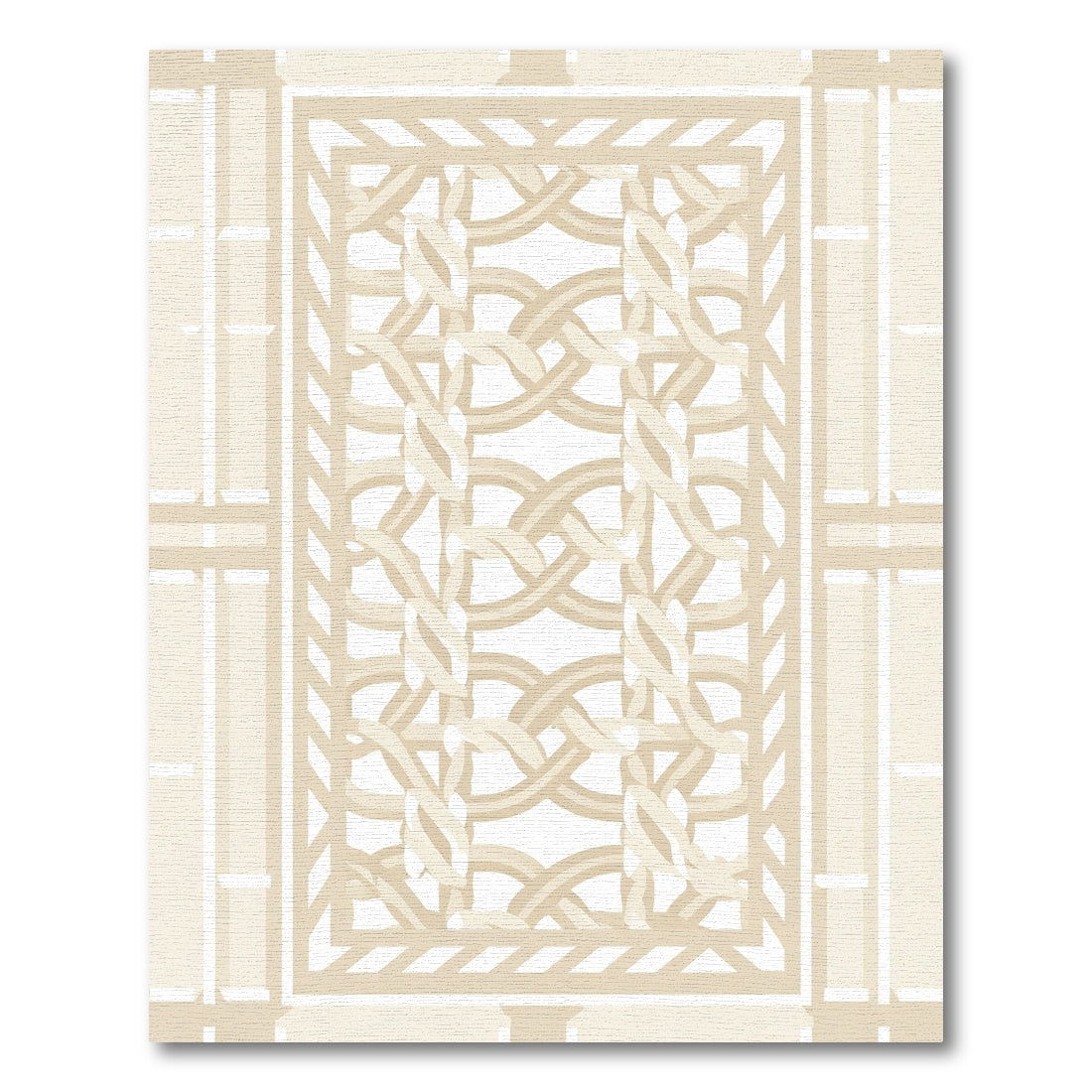 Neutral Beige Woven Trellis Rug