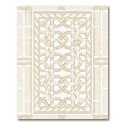 Neutral Beige Woven Trellis Rug