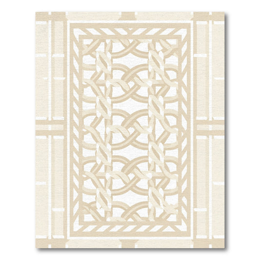 Neutral Beige Woven Trellis Rug