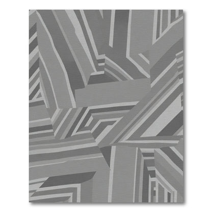 Concrete Gray Geometric Shards Rug
