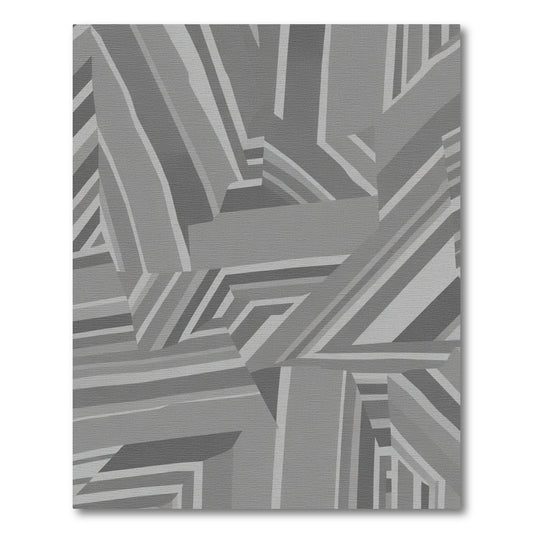 Concrete Gray Geometric Shards Rug