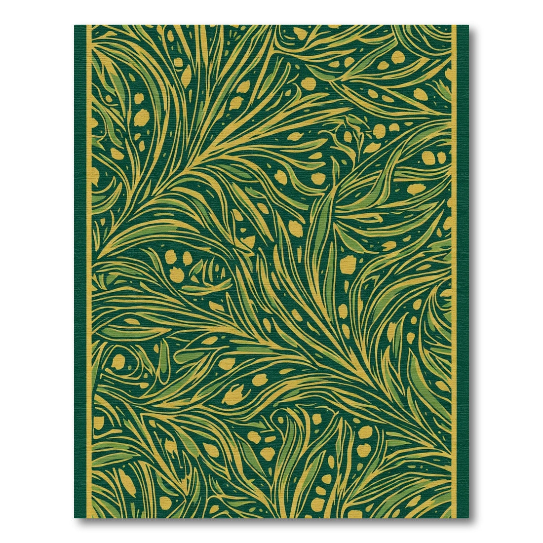 Emerald Green Abstract Vine Rug
