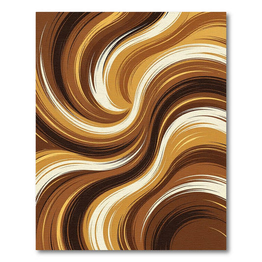 Earthy Swirl Abstract Warm Tones Rug