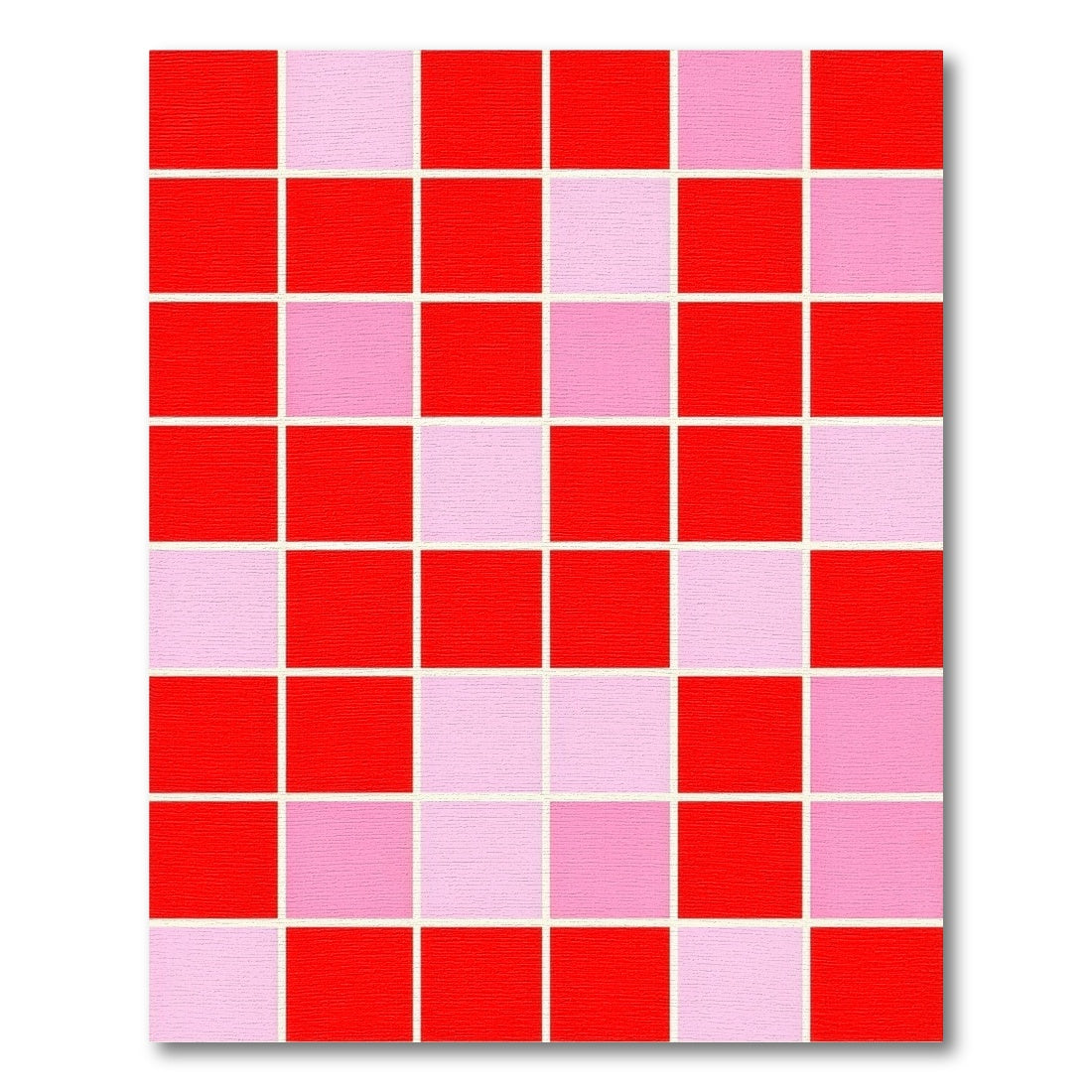 Bold Pixelated Pink Heart Red Rug