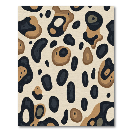 Tan Black Abstract Spots Rug