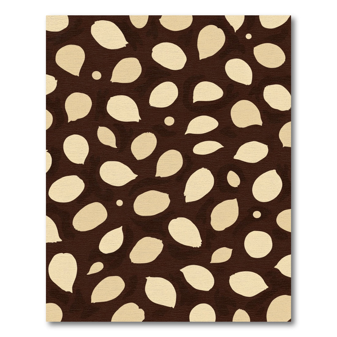 Cream Petal Brown Spot Scatter Rug