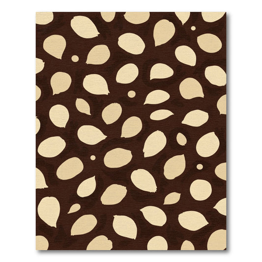 Cream Petal Brown Spot Scatter Rug
