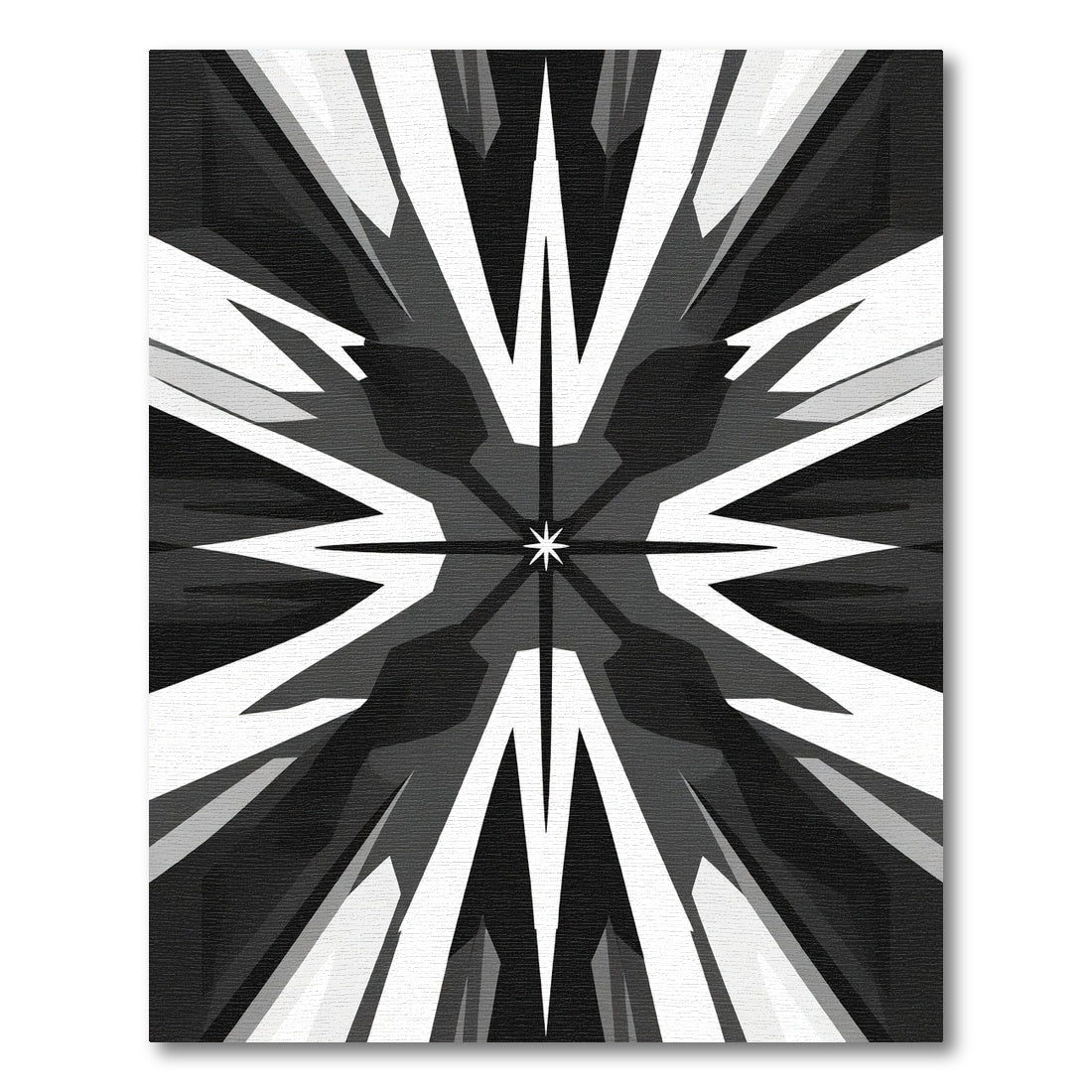 Monochrome Geometric Starburst Radiance Rug