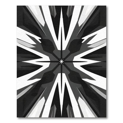 Monochrome Geometric Starburst Radiance Rug