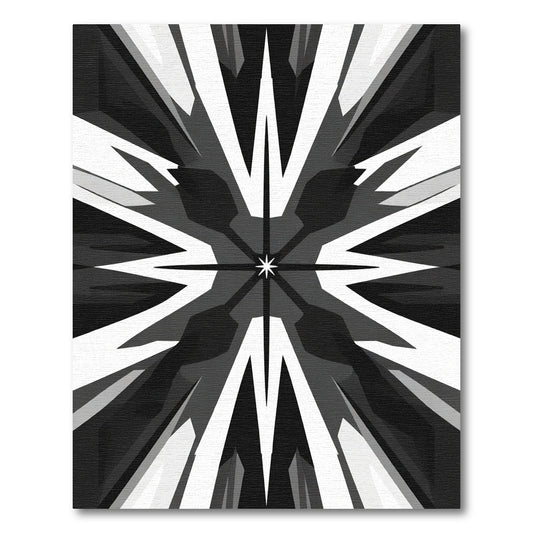 Monochrome Geometric Starburst Radiance Rug