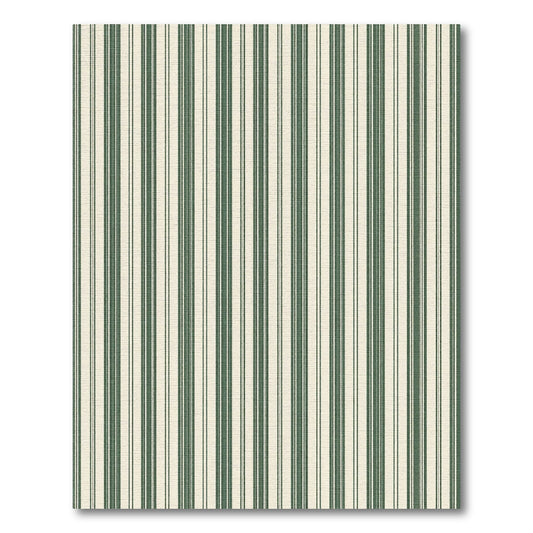 Classic Forest Green Vertical Stripe Rug