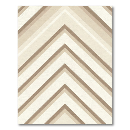 Neutral Chevron Stripes Geometric Rug