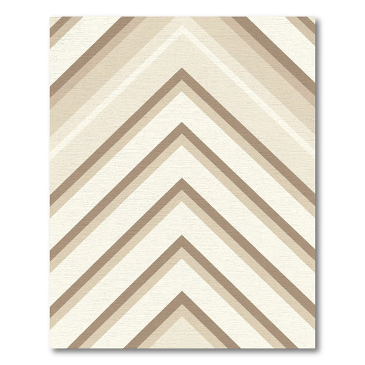 Neutral Chevron Stripes Geometric Rug