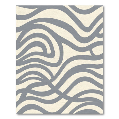 Cool Gray Swirling Lines Rug