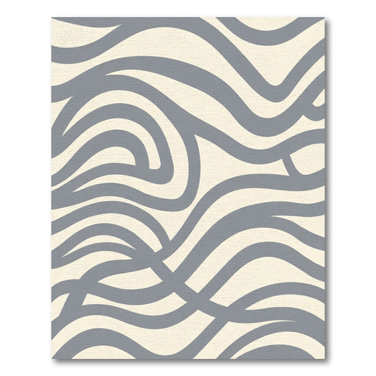 Cool Gray Swirling Lines Rug