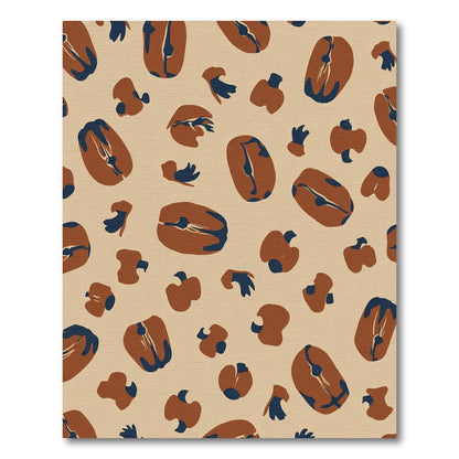 Burnt Orange Abstract Coffee Bean Composition Rug