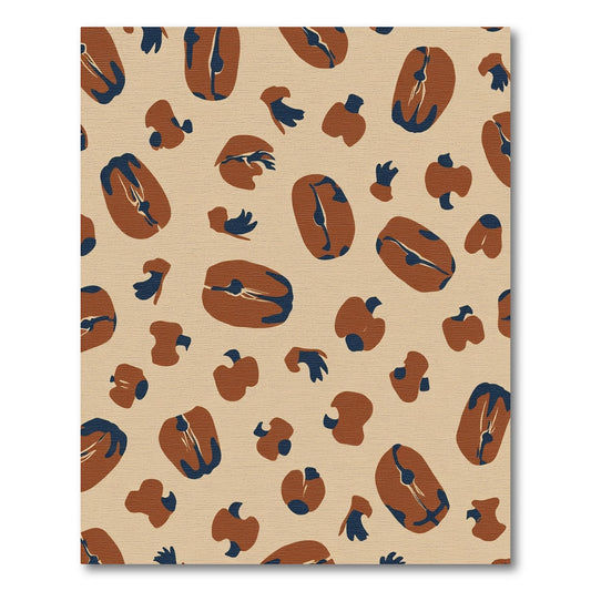 Burnt Orange Abstract Coffee Bean Composition Rug
