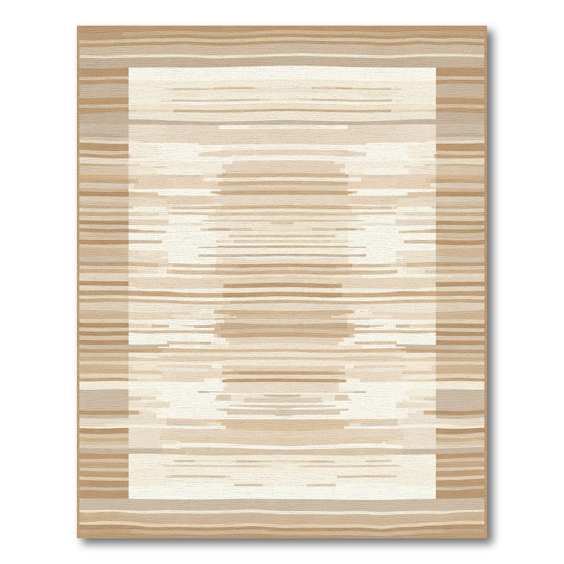 Earthy Tone Wide Stripe Contemporary Rug