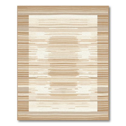 Earthy Tone Wide Stripe Contemporary Rug