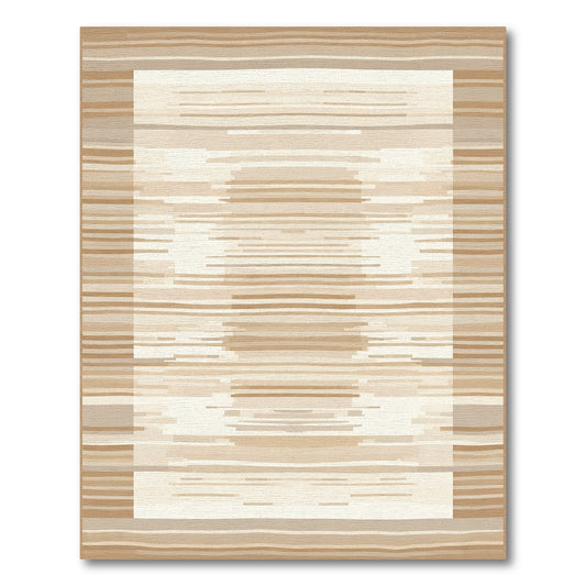 Earthy Tone Wide Stripe Contemporary Rug