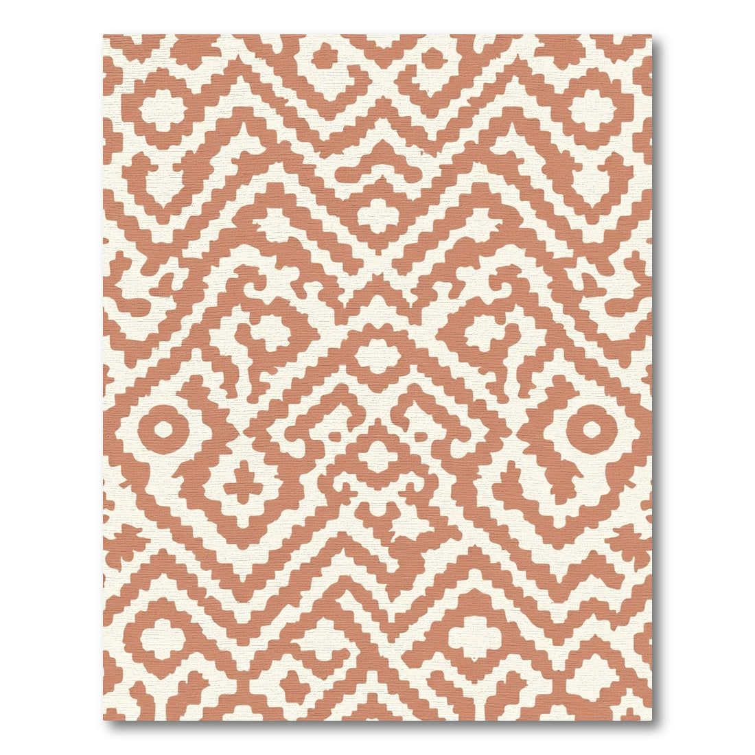 Terra Cotta Ethnic Geometric Weave Rug