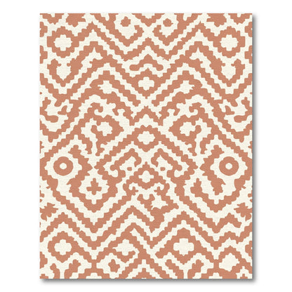 Terra Cotta Ethnic Geometric Weave Rug