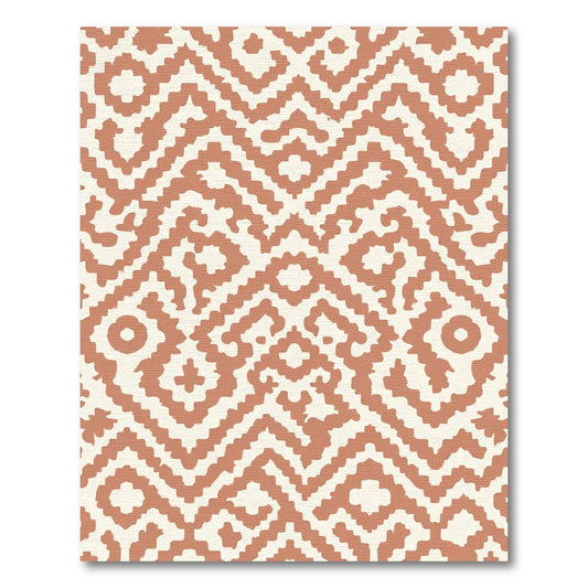 Terra Cotta Ethnic Geometric Weave Rug